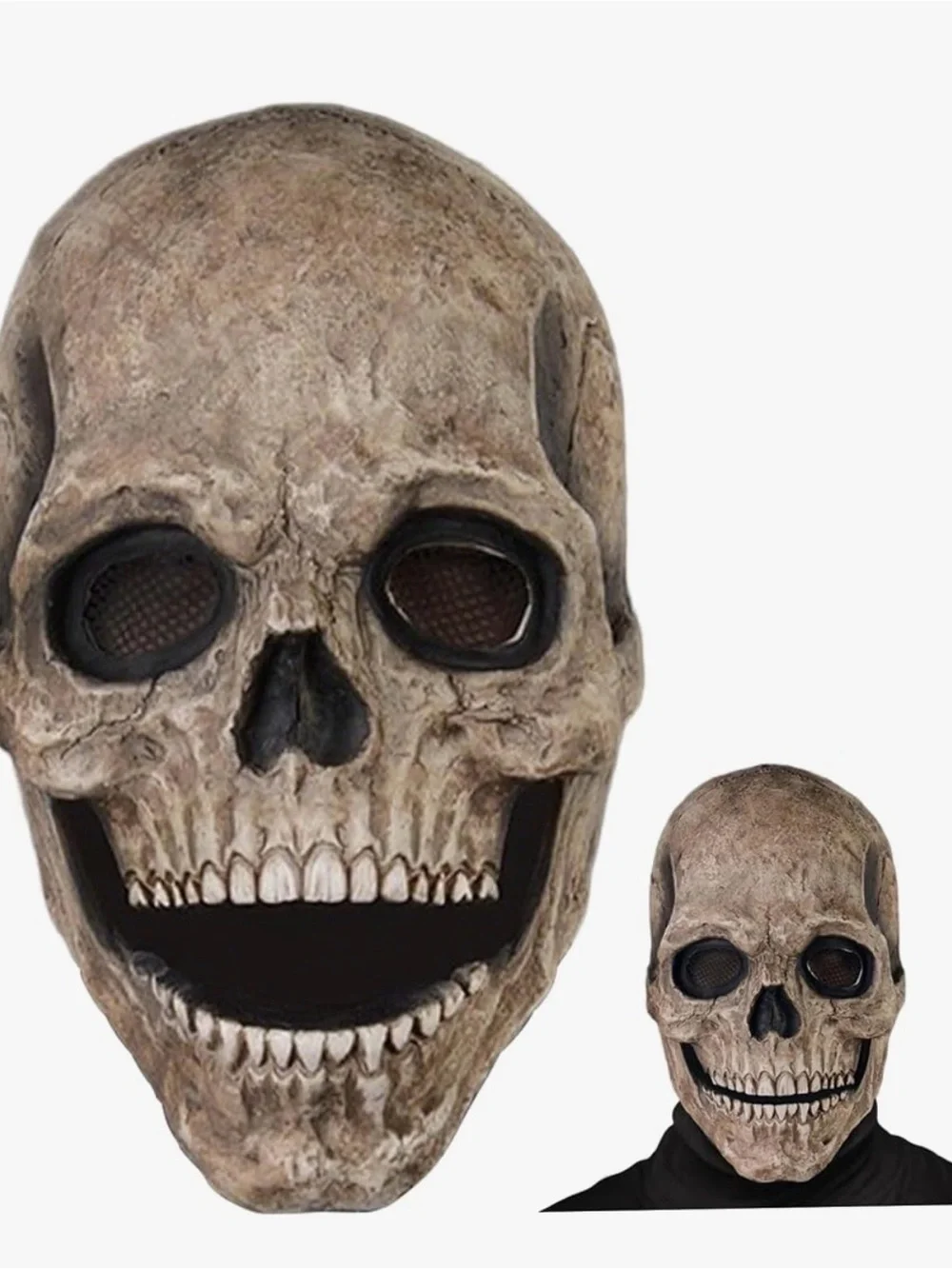 Realistic Skull Face Mask in Aged Bone, mouth joint so it’s comfortable and easy